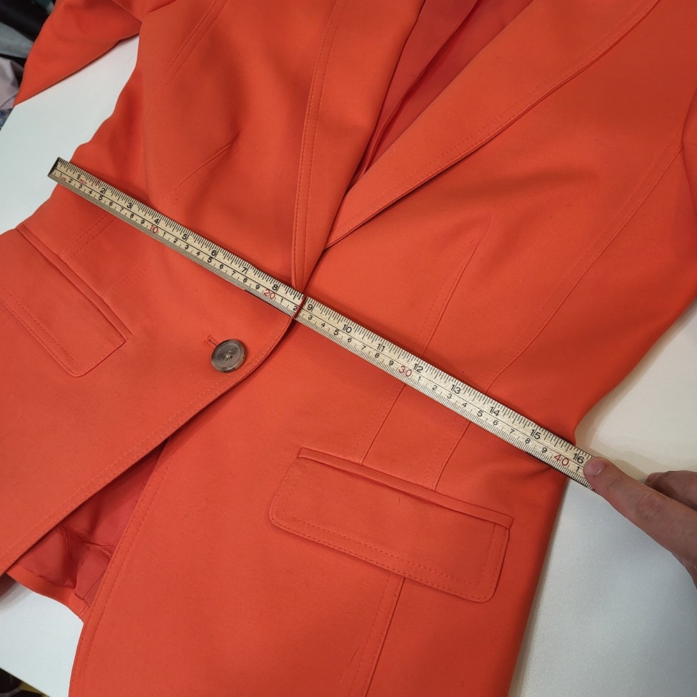 Anne Klein Womens Orange Tailored Blazer Jacket Size 6 Solid Professional - Picture 12 of 13